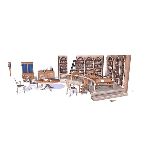 Medieval Library Model Pack low-poly 3D Model-Nvanc